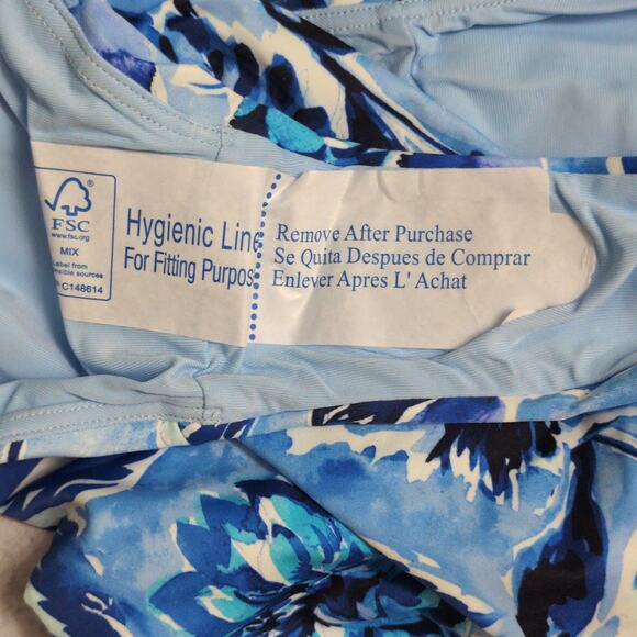 Andie Baia One Piece Blue Floral Swimwear Bathing Suit Adjustable Size S New - Picture 7 of 12